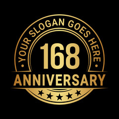 168 years anniversary logo design template. Vector illustration