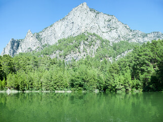Fototapeta na wymiar Karacaoren Lake With A Mountain