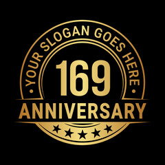 169 years anniversary logo design template. Vector illustration