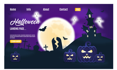 Halloween Sale banner illustration with pumpkins, cemetery and flying bats on orange background. Vector Holiday design template with typography lettering for offer, coupon, celebration banner, voucher