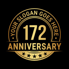 172 years anniversary logo design template. Vector illustration