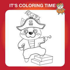Educational printable coloring worksheet. Cute Halloween illustration. Vector outline for coloring page.
