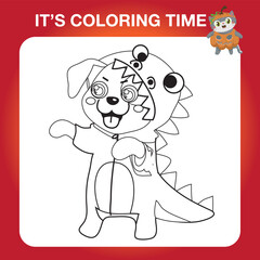 Educational printable coloring worksheet. Cute Halloween illustration. Vector outline for coloring page.