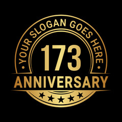 173 years anniversary logo design template. Vector illustration