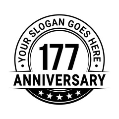 177 years anniversary logo design template. Vector illustration