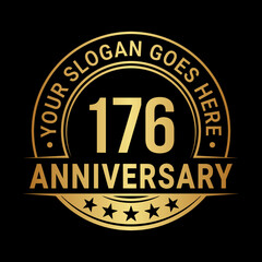 176 years anniversary logo design template. Vector illustration