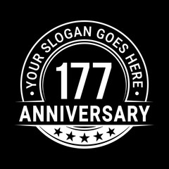 177 years anniversary logo design template. Vector illustration