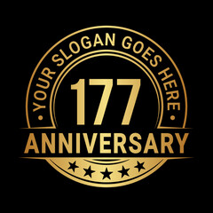 177 years anniversary logo design template. Vector illustration