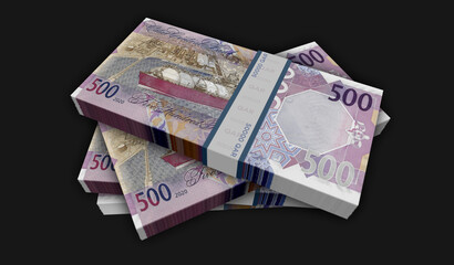 Qatar Riyal money banknotes pack 3d illustration