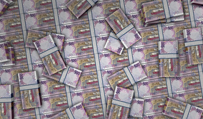 Fototapeta na wymiar Qatar Riyal money banknotes pack 3d illustration