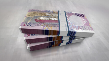 Qatar Riyal money banknotes pack 3d illustration