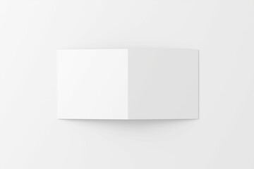 Square Folded Invitation Card With Envelope White Blank 3D Rendering Mockup