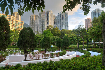 A Green Park in an Urban Setting.