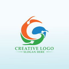 financial logo GALAXY letter G vector