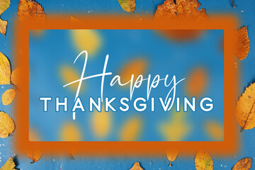 Happy Thanksgiving background with blurred graphic for holiday card.
