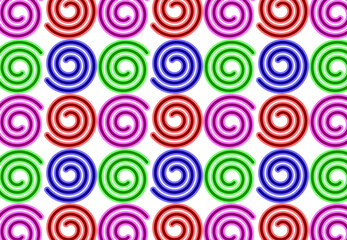 Colorful Spirals Pattern - Red Pink Green Blue - Printing Stamp Background Wallpaper Decor Textile Fabric Graphic Resource