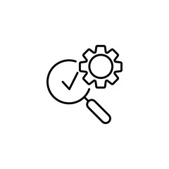 glass configure search check mark icon vector on white backgraund eps 10