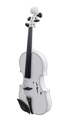 Naklejka premium classical violin on a white background. 3d rendering.