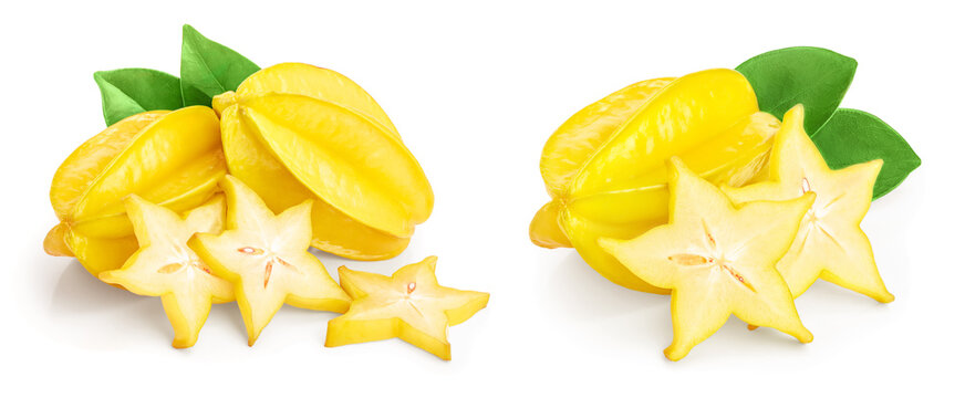 Carambola or star-fruit isolated on white background