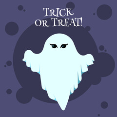 Vector illustration with cute hand drawn ghosts and lettering Boo isolated on black background. Design for poster, greeting card, party invitation, banner