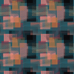 Seamless geometric texture pattern, rectangles, paper texture.