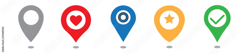 Poster location pin set. map pin, pointer. map pin vector