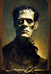 Portrait of Frankenstein's monster
