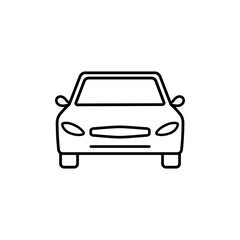 Plakat Car front line icon. Outline symbol. Car sign in linear style. Auto, view, parking, automobile, travel concept. Outline simple vector line illustration. Icon symbol