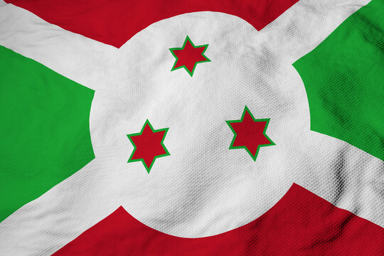 Waving flag of Burundi in 3D rendering