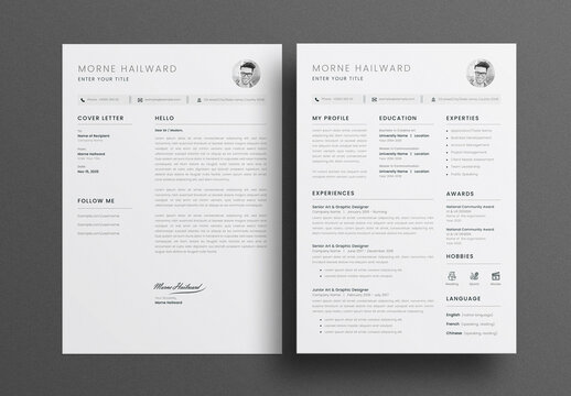 Clean & Modern Resume Layouts with Yellow Accents