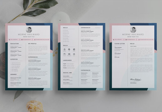 Modern CV Layouts with Cover Letter Premium Accents