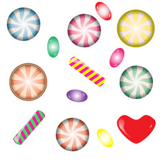 A set of different lollipops, can be used for leaflets, postcards, menus, greetings and covers, vector illustration