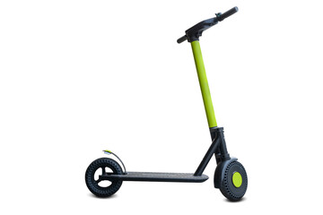City bike, urban kick electric scooter isolated on white backgro