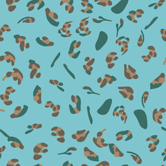 Seamless abstract doodle background pattern in bright summer positive colors. Hand-drawn abstract pattern with randomly arranged spots and dots and lines. Pencil and paint texture. Vector illustration