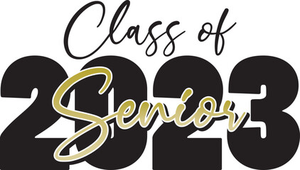 Class of 2023 Senior Script in Gold
