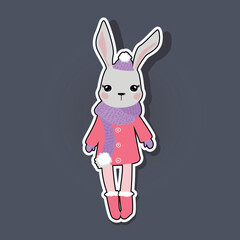 cute vector illustration with rabbit