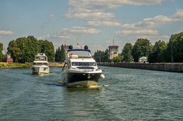 Naklejka premium Moscow canal in Dubna. Russia