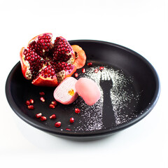 Mochi with fruits, fresh strawberries, dessert, food
