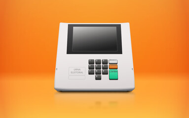 The electronic ballot box with numeric keypad. Buttons with braille font. - obrazy, fototapety, plakaty