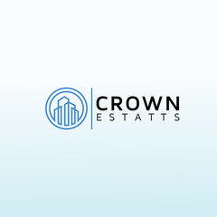Crown real Estates vector logo
