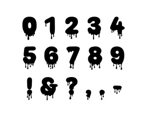 Dripping Number 1 2 3 4 5 6 7 8 9 0 Halloween Birthday Party