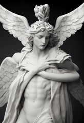 3D illustrations of angel statues