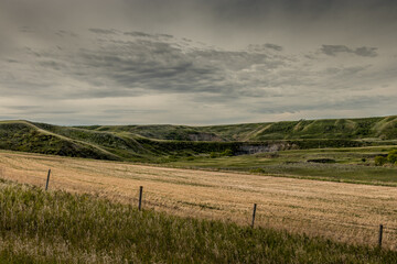 Farm lands and bad lands Kneehill County Alberta Canada