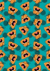Obraz premium Halloween seamless pumpkins pattern for fabrics and wrapping paper and clothes print