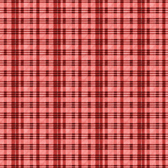 Vintage Red and Pink Plaid Seamless Pattern Background with Shabby Cottage Chic Checker Repeating Design with Woven Tartan Texture