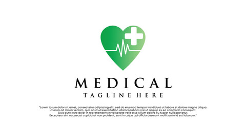 Medical logo design with concept simple logo Premium Vector