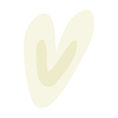 Abstract heart element hand drawn symbol of love icon for romantic trendy doodle art for decoration element in a flat color illustration