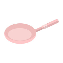 Pink frying pan illustration