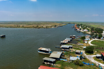 The fishing settlement at the mouth of the river Loudia in Greece
