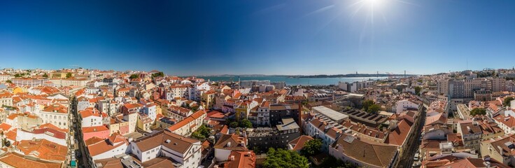 Fototapeta na wymiar Panorama of Lisbon, Portugal during a sunny day